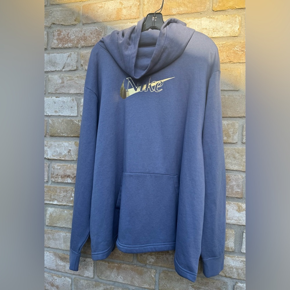 Nike Women's Plus Size 3X Blue Pullover Hoodie Logo Long Sleeve Hooded